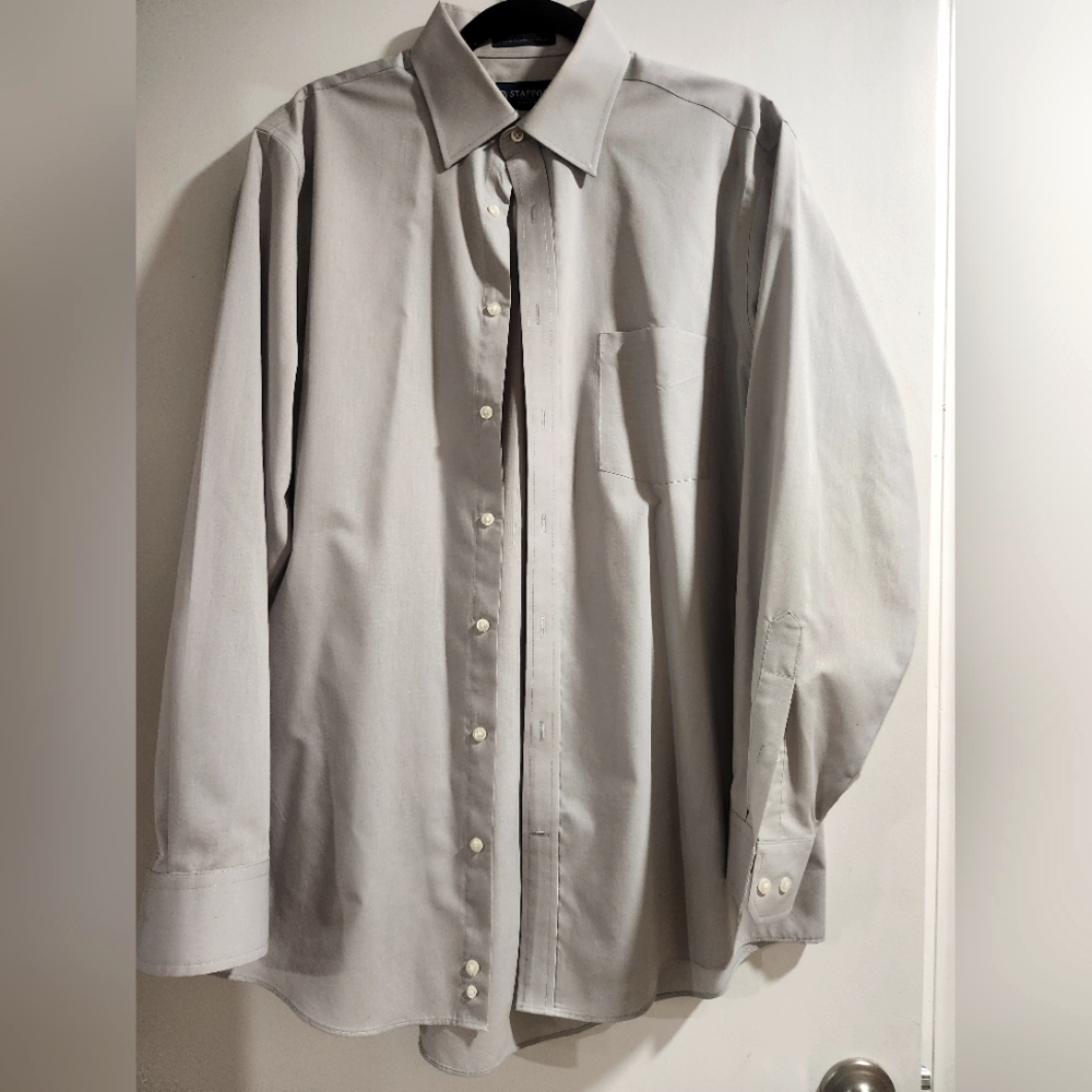 Stafford Gray Dress Shirt Classic Formal Attire